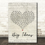 The Boxer Rebellion Big Ideas Script Heart Decorative Wall Art Gift Song Lyric Print