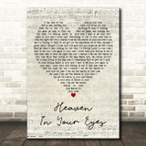 Loverboy Heaven In Your Eyes Script Heart Decorative Wall Art Gift Song Lyric Print
