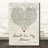 Olly Murs Heart On My Sleeve Script Heart Decorative Wall Art Gift Song Lyric Print