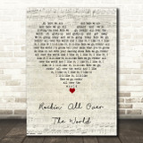 Status Quo Rockin' All Over The World Script Heart Decorative Gift Song Lyric Print