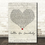 Nickleback Gotta Be Somebody Script Heart Decorative Wall Art Gift Song Lyric Print