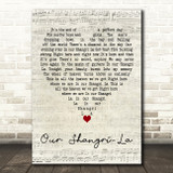 Mark Knopfler Our Shangri-La Script Heart Decorative Wall Art Gift Song Lyric Print