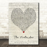 Jackson Browne The Pretender Script Heart Decorative Wall Art Gift Song Lyric Print