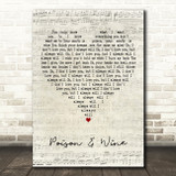 The Civil Wars Poison & Wine Script Heart Decorative Wall Art Gift Song Lyric Print