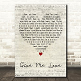 George Harrison Give Me Love Script Heart Decorative Wall Art Gift Song Lyric Print