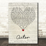 Michael Learns to Rock Actor Script Heart Decorative Wall Art Gift Song Lyric Print