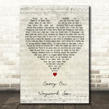 Kansas Carry On Wayward Son Script Heart Decorative Wall Art Gift Song Lyric Print