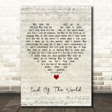 Brenda Lee End Of The World Script Heart Decorative Wall Art Gift Song Lyric Print