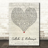 Matt Simons Catch & Release Script Heart Decorative Wall Art Gift Song Lyric Print