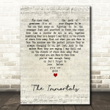 Kings Of Leon The Immortals Script Heart Decorative Wall Art Gift Song Lyric Print