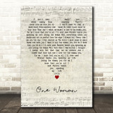 Randy Rogers Band One Woman Script Heart Decorative Wall Art Gift Song Lyric Print