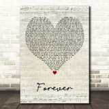 Danger Incorporated Forever Script Heart Decorative Wall Art Gift Song Lyric Print