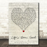 Joe Walsh Life's Been Good Script Heart Decorative Wall Art Gift Song Lyric Print
