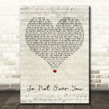 Simply Red So Not Over You Script Heart Decorative Wall Art Gift Song Lyric Print