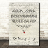 Asaf Avidan Reckoning Song Script Heart Decorative Wall Art Gift Song Lyric Print