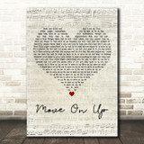 Curtis Mayfield Move On Up Script Heart Decorative Wall Art Gift Song Lyric Print