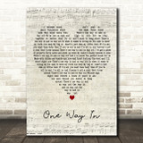 Trent Tomlinson One Way In Script Heart Decorative Wall Art Gift Song Lyric Print