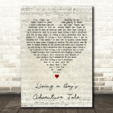A-ha Living a Boy's Adventure Tale Script Heart Decorative Gift Song Lyric Print
