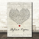 Elton John Skyline Pigeon Script Heart Decorative Wall Art Gift Song Lyric Print