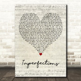 Celine Dion Imperfections Script Heart Decorative Wall Art Gift Song Lyric Print
