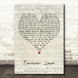 Dolly Parton Forever Love Script Heart Decorative Wall Art Gift Song Lyric Print