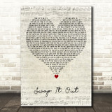 Justin Bieber Swap It Out Script Heart Decorative Wall Art Gift Song Lyric Print