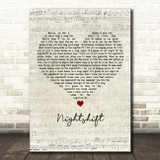 The Commodores Nightshift Script Heart Decorative Wall Art Gift Song Lyric Print