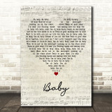 Donnie & Joe Emerson Baby Script Heart Decorative Wall Art Gift Song Lyric Print
