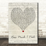 Ambrosia How Much I Feel Script Heart Decorative Wall Art Gift Song Lyric Print