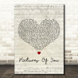 The Cure Pictures Of You Script Heart Decorative Wall Art Gift Song Lyric Print
