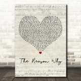 JP Cooper The Reason Why Script Heart Decorative Wall Art Gift Song Lyric Print