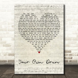 Sully Erna Your Own Drum Script Heart Decorative Wall Art Gift Song Lyric Print