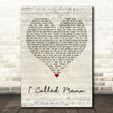 Tim McGraw I Called Mama Script Heart Decorative Wall Art Gift Song Lyric Print