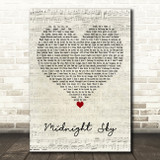 Miley Cyrus Midnight Sky Script Heart Decorative Wall Art Gift Song Lyric Print