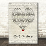 Cody Johnson Half A Song Script Heart Decorative Wall Art Gift Song Lyric Print