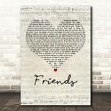 Michael W. Smith Friends Script Heart Decorative Wall Art Gift Song Lyric Print