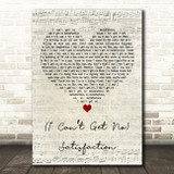 The Rolling Stones (I Cant Get No) Satisfaction Script Heart Song Lyric Print