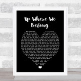 Up Where We Belong Joe Cocker Black Heart Song Lyric Quote Print