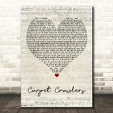 Genesis Carpet Crawlers Script Heart Decorative Wall Art Gift Song Lyric Print