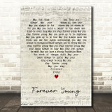 Audra Mae Forever Young Script Heart Decorative Wall Art Gift Song Lyric Print