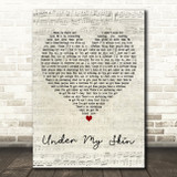 Gabrielle Under My Skin Script Heart Decorative Wall Art Gift Song Lyric Print