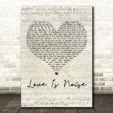 The Verve Love Is Noise Script Heart Decorative Wall Art Gift Song Lyric Print