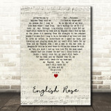Ed Sheeran English Rose Script Heart Decorative Wall Art Gift Song Lyric Print