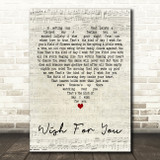 Faith Hill Wish For You Script Heart Decorative Wall Art Gift Song Lyric Print