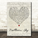 Nick Drake Northern Sky Script Heart Decorative Wall Art Gift Song Lyric Print
