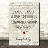 Jennifer Day Completely Script Heart Decorative Wall Art Gift Song Lyric Print