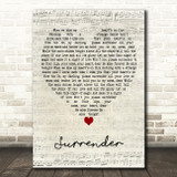 Elvis Presley Surrender Script Heart Decorative Wall Art Gift Song Lyric Print