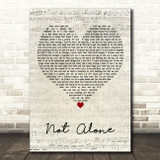 Harry Gardner Not Alone Script Heart Decorative Wall Art Gift Song Lyric Print