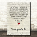 Billie Holiday Warpaint Script Heart Decorative Wall Art Gift Song Lyric Print