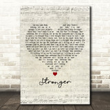 Britney Spears Stronger Script Heart Decorative Wall Art Gift Song Lyric Print